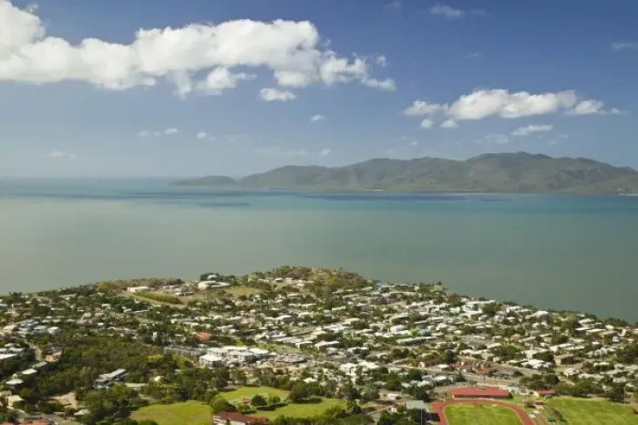 Framed Print : Australia, Queensland, North Coast, Townsville. Castle Hill - View of Cleveland Bay Framed Print : Australia, Queensland, North Coast, Townsville. Castle Hill - View of Cleveland Bay