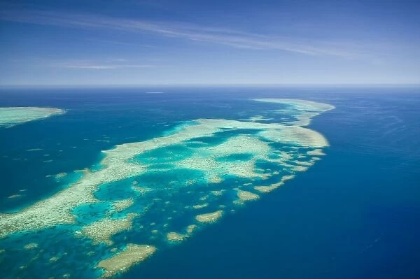Australia, Queensland, North Coast, Cairns Area. The Great Barrier Reef- Aerial View of Elford Reef