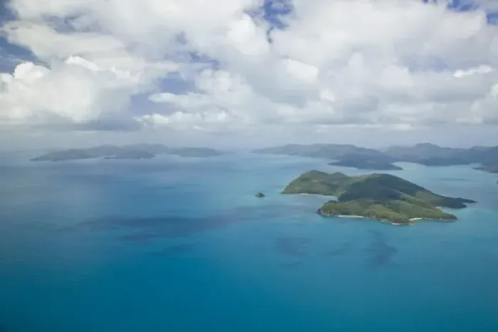 Framed Print : Australia, Queensland, Whitsunday Coast, Whitsunday Islands. Aerial View over Framed Print : Australia, Queensland, Whitsunday Coast, Whitsunday Islands. Aerial View over