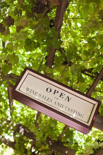 Australia, South Australia, Barossa Valley, Angaston, wine tasting room sign
