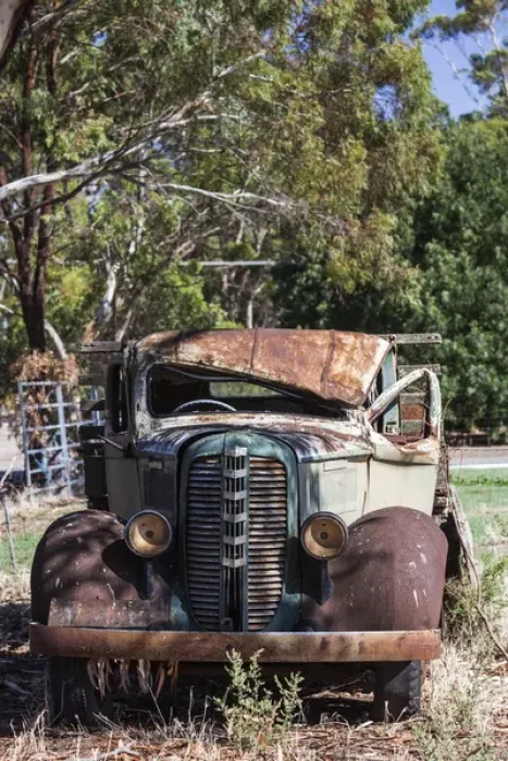 Framed Print : Australia, South Australia, Clare Valley, Farrell Flat, old Fargo truck