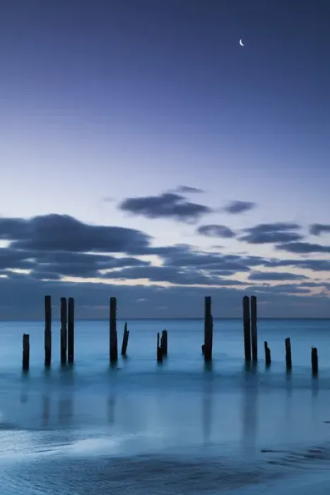 Framed Print : Australia, South Australia, Fleurieu Peninsula, Port Willunga, old jetty, dusk Framed Print : Australia, South Australia, Fleurieu Peninsula, Port Willunga, old jetty, dusk