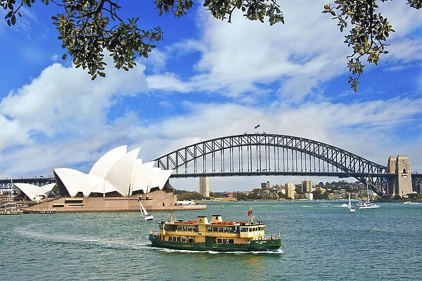 Australia, Sydney, New South Wales, Sydney harbor Bridge and Sydney Opera House