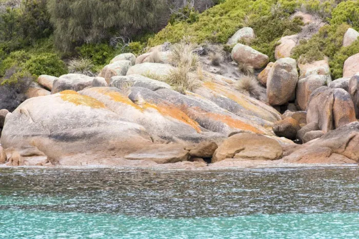 Framed Print : Australia, Tasmania, Freycinet National Park. Schouten Island. Crocketts Bay