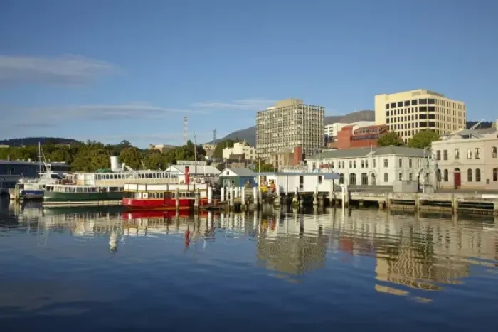 Framed Print : Australia, Tasmania, Hobart, Mt Wellington, Hobart Central Business District, and Tour Boats, Reflected Framed Print : Australia, Tasmania, Hobart, Mt Wellington, Hobart Central Business District, and Tour Boats, Reflected