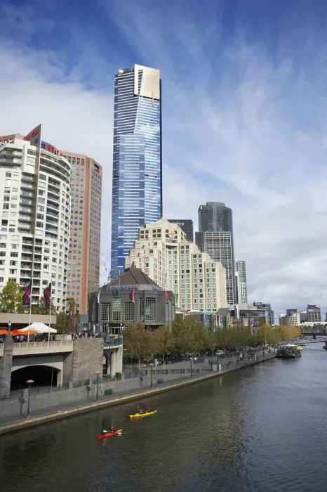Framed Print : Australia, Victoria, Melbourne, Yarra River, Southbank and Eureka Tower