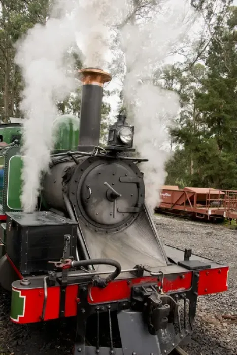 Framed Print : Australia, Victoria, Melbourne, Dandenong Ranges. Puffing Billy, historic vintage steam train Framed Print : Australia, Victoria, Melbourne, Dandenong Ranges. Puffing Billy, historic vintage steam train