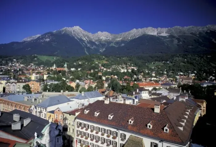 Framed Print : Austria, Innsbruck. Old town architecture