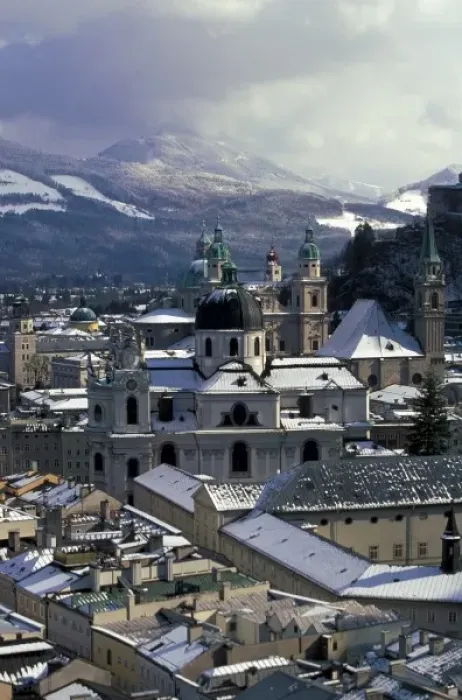 Framed Print : Austria, Salzburg. City view and Dom Cathedral Framed Print : Austria, Salzburg. City view and Dom Cathedral