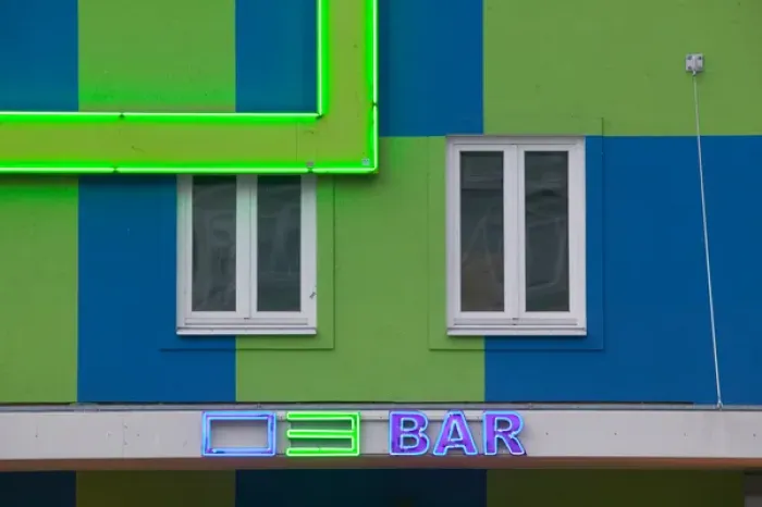 Framed Print : AUSTRIA-STYRIA (Stiermark)- GRAZ: #03 Bar- Neon Sign Evening