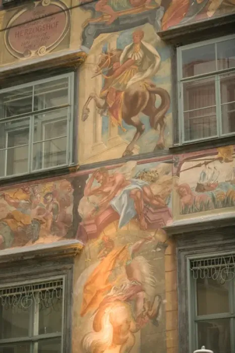 Framed Print : AUSTRIA-STYRIA (Stiermark)- GRAZ: Herrengasse- Pedestrian Zone Building Detail