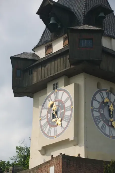 Framed Print : AUSTRIA-STYRIA (Stiermark)- GRAZ: Schlossberg- Uhrturm  /  13th century Graz Clock Tower