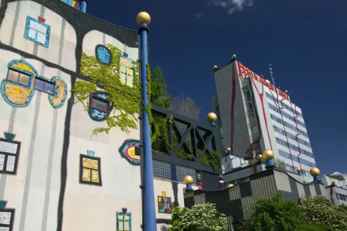 Framed Print : AUSTRIA-Vienna (Alsergrund): City Waste Incinerator  /  designed by F. Hundertwasser