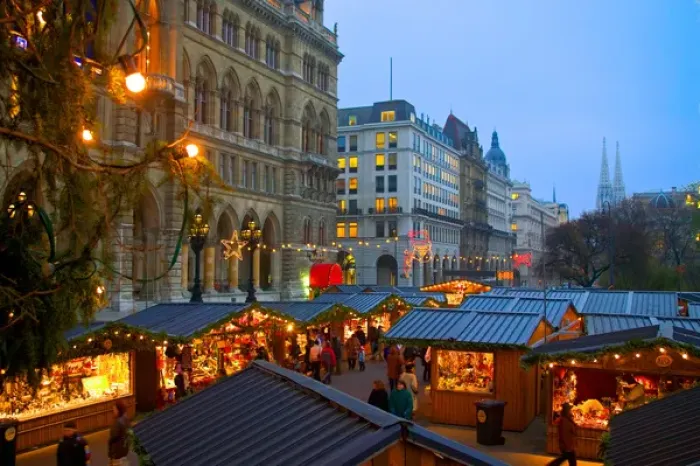 Framed Print : Austria, Vienna, Christmas Market on the Town Hall Square