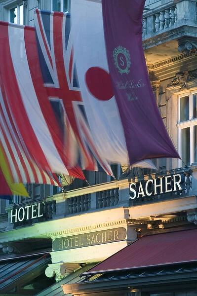 AUSTRIA-Vienna: Hotel Sacher Exterior (Home of the Sacher Torte)  /  Evening
