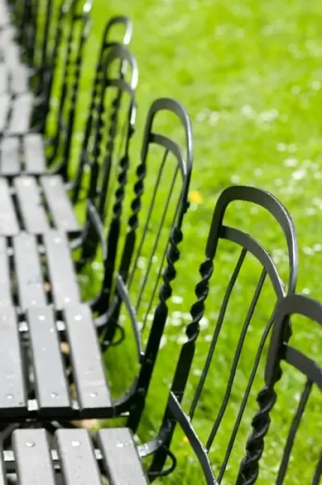 Framed Print : AUSTRIA, Vienna: Park Benches  /  Burggarten  /  Palace Gardens
