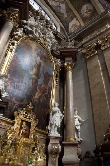 Framed Print : Austria, Vienna. St. Peters Church, 18th century Baroque. Daily mass has been Framed Print : Austria, Vienna. St. Peters Church, 18th century Baroque. Daily mass has been