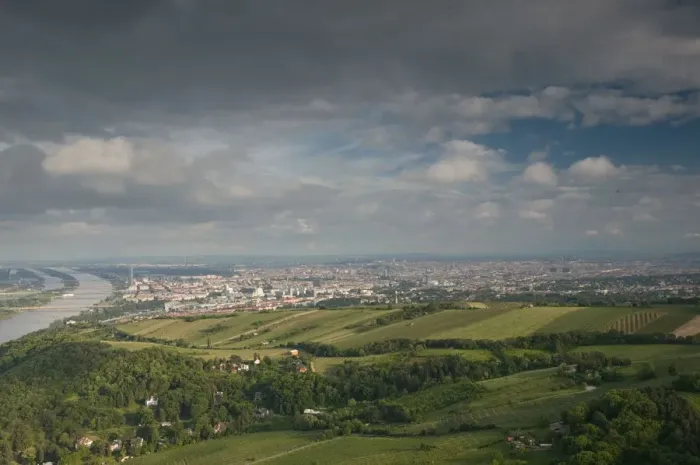 Framed Print : AUSTRIA-Vienna: Vienna Panorama  /  Late Afternoon from Leopoldsberg