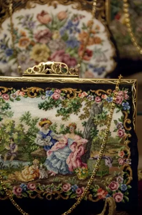 Framed Print : Austria, Vienna. Viennese specialty, famous detailed petit point needlework Framed Print : Austria, Vienna. Viennese specialty, famous detailed petit point needlework
