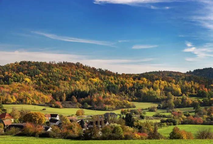 Framed Print : Autumn color near the town of Tetlin in the Czech Republic