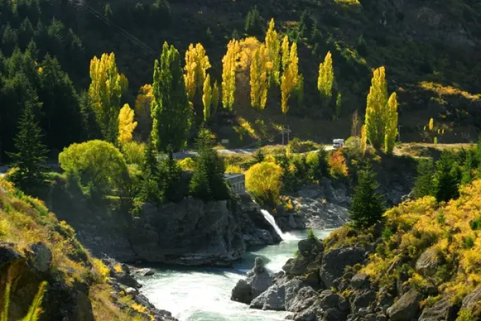 Framed Print : Autumn Colours, Roaring Meg, Kawarau River, Kawarau Gorge, near Cromwell, South Island Framed Print : Autumn Colours, Roaring Meg, Kawarau River, Kawarau Gorge, near Cromwell, South Island