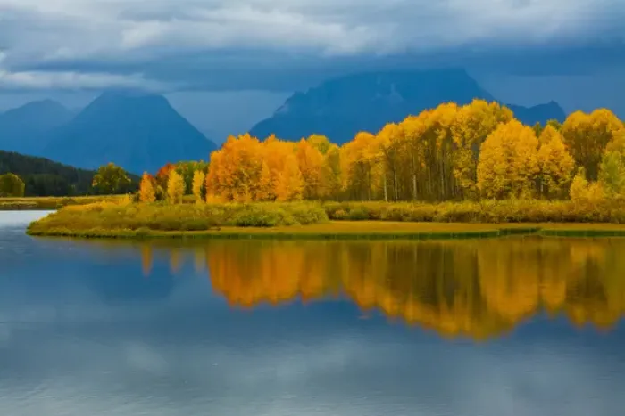 Framed Print : autumn evening, Oxbow, Grand teton National Park, Wyoming, USA