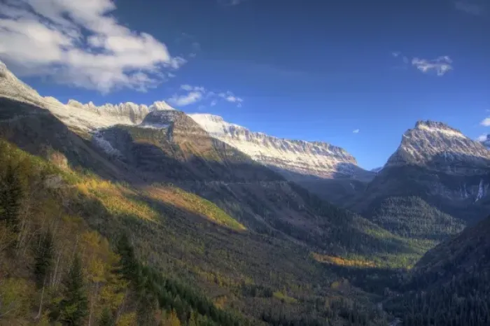 Framed Print : Autumn look up to Logan Pass along Going to the Sun Road in Glacier National Park
