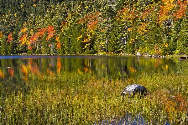 autumn. reflections, Bubble Pond, Acadia National Park, Maine, USA