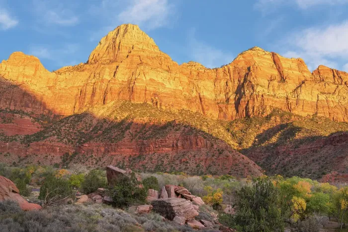 Framed Print : Autumn sunset on Bridge Mountain Zion National Park Framed Print : Autumn sunset on Bridge Mountain Zion National Park