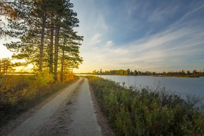 Framed Print : Autumn sunset, Seney National Wildlife Refuge, near Paradise, Michigan
