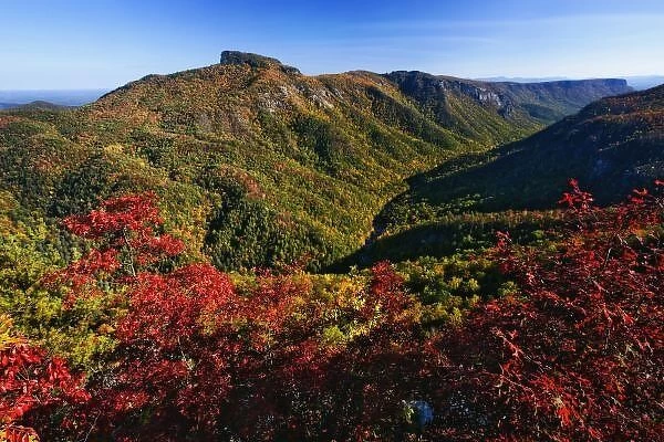 Autumn view of Linville Gorge often called the Grand Canyon of North Carolina, Pisgah