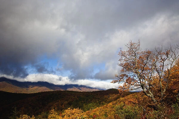 Autumn view of Southern Appalachian Mountains from Blue Ridge Parkway, near Grandfather Mountain