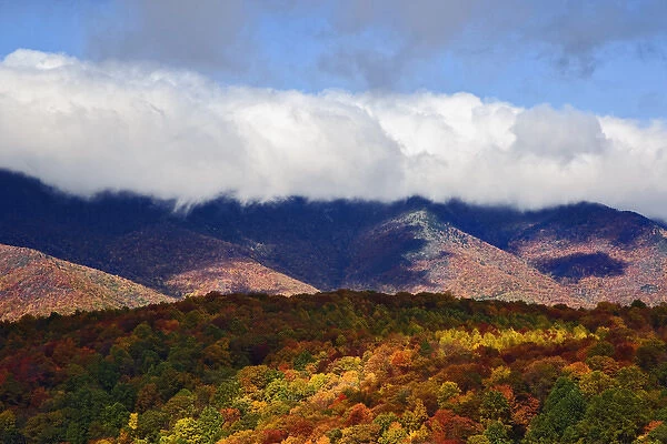 Autumn view of Southern Appalachian Mountains from Blue Ridge Parkway, near Grandfather Mountain