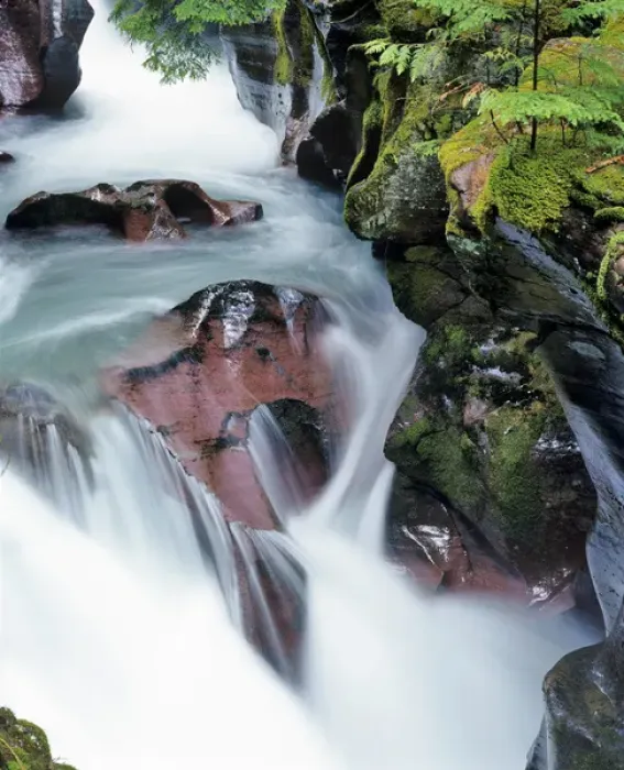 Framed Print : Avalanche Gorge in Glacier National Park in Montana