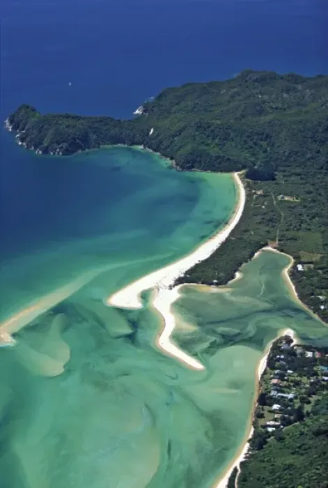 Framed Print : Awaroa Bay & Inlet, Abel Tasman National Park - aerial