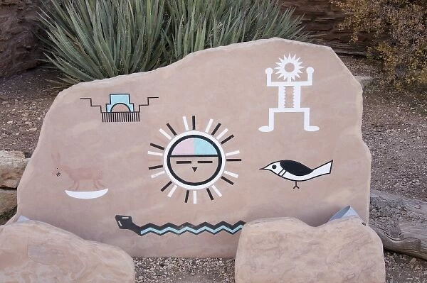 AZ, Arizona, Grand Canyon National Park, South Rim, signs at historic Hopi House