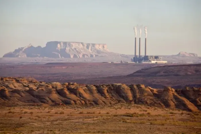 Framed Print : AZ, Arizona, Page, Glen Canyon NRA with Navajo Generating Station, coal-fired power plant Framed Print : AZ, Arizona, Page, Glen Canyon NRA with Navajo Generating Station, coal-fired power plant