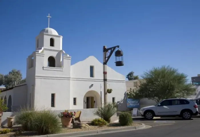 Framed Print : AZ, Arizona, Scottsdale, Old Town Scottsdale, Old Adobe Mission Framed Print : AZ, Arizona, Scottsdale, Old Town Scottsdale, Old Adobe Mission