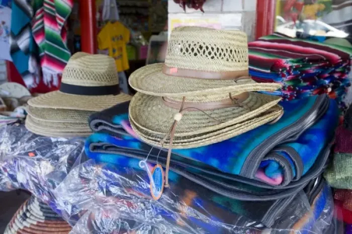 Framed Print : AZ, Arizona, Scottsdale, Old Town Scottsdale, Mexican imports, hats and blankets Framed Print : AZ, Arizona, Scottsdale, Old Town Scottsdale, Mexican imports, hats and blankets