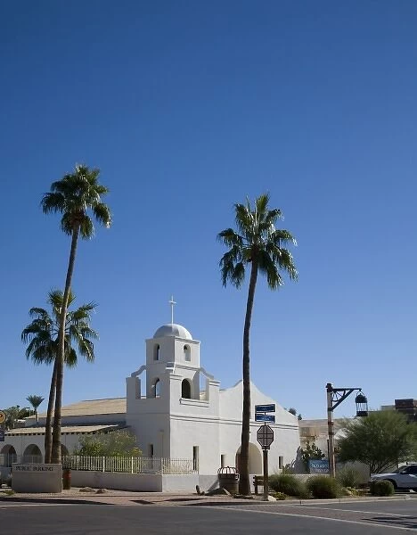 AZ, Arizona, Scottsdale, Old Town Scottsdale, Old Adobe Mission