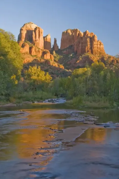 Framed Print : AZ, Arizona, Sedona, Crescent Moon Recreation Area, Red Rock Crossing; Oak Creek