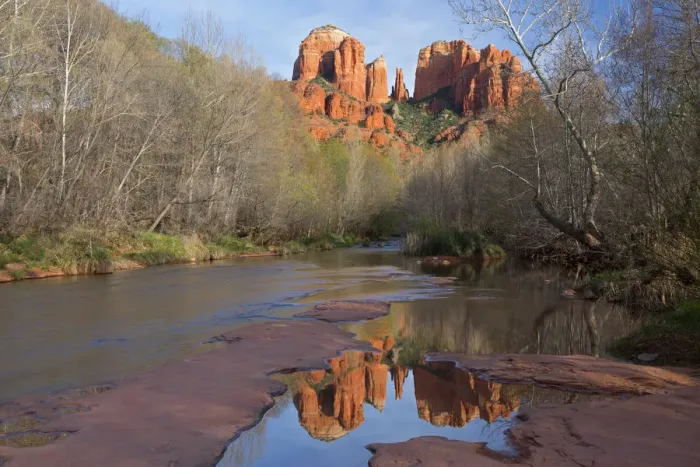 Framed Print : AZ, Arizona, Sedona, Crescent Moon Recreation Area, Red Rock Crossing; Cathedral Rock Framed Print : AZ, Arizona, Sedona, Crescent Moon Recreation Area, Red Rock Crossing; Cathedral Rock