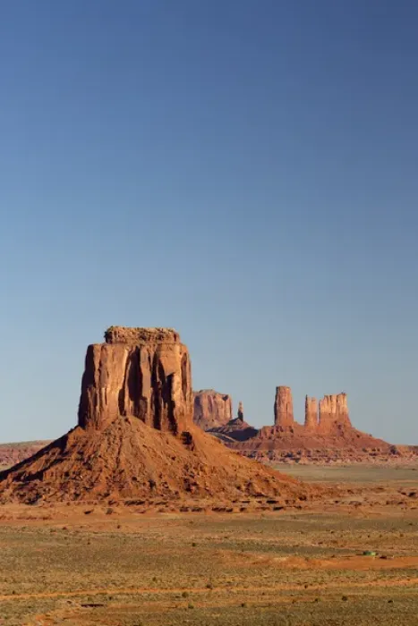 Framed Print : AZ, Monument Valley, East Mitten Butte and Castle Butte; view from Artists Point Framed Print : AZ, Monument Valley, East Mitten Butte and Castle Butte; view from Artists Point