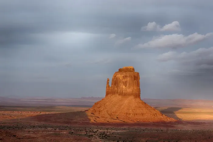 Framed Print : AZ, Monument Valley, East Mitten at sunset Framed Print : AZ, Monument Valley, East Mitten at sunset
