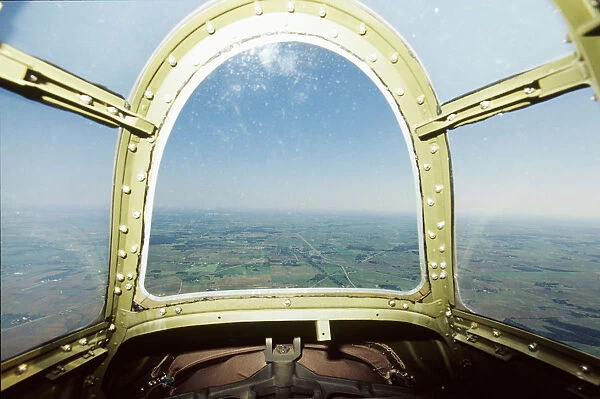 B-25 Miss Mitchell, interior of the plane in a tail gunner position