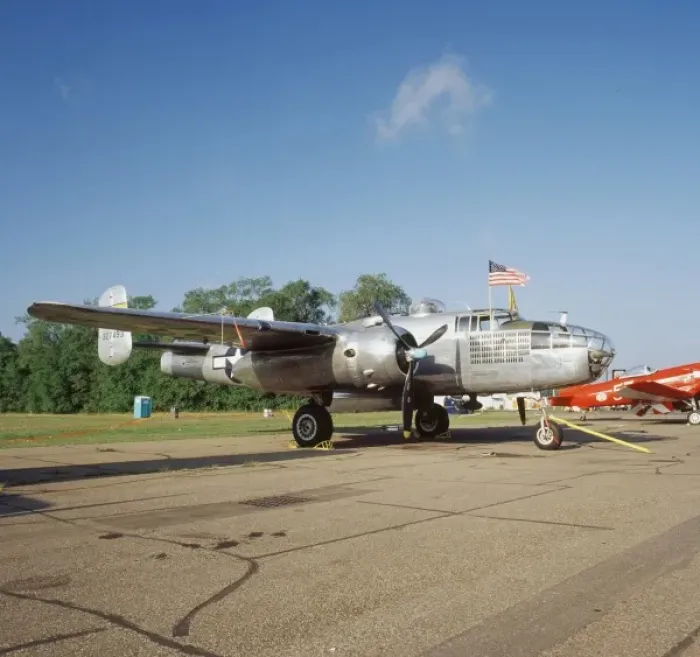 Framed Print : B-25 Miss Mitchell on a ramp at Fleming Field in St. Paul, Minnesota