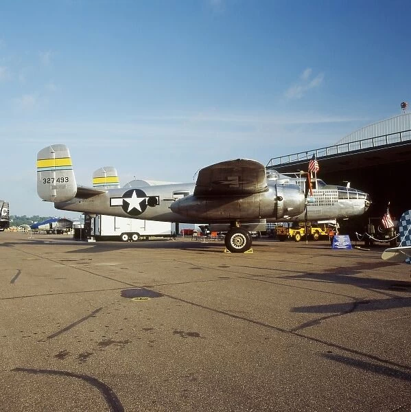 B-25 Miss Mitchell on ramp at Flemming Field in Minnesota