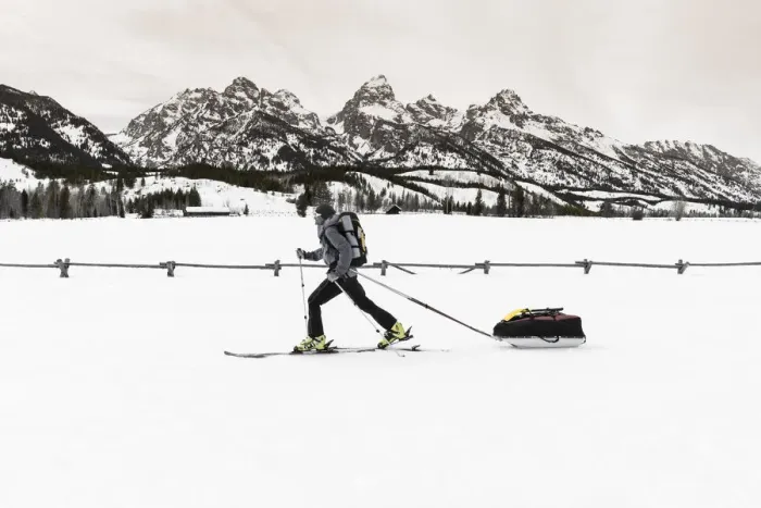 Framed Print : Backcountry skier under the Tetons, Grand Teton National Park, Wyoming USA Framed Print : Backcountry skier under the Tetons, Grand Teton National Park, Wyoming USA