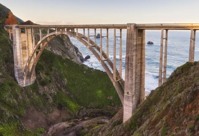 Framed Print : The backside view of Bixby Bridge against the Pacific Ocean Framed Print : The backside view of Bixby Bridge against the Pacific Ocean