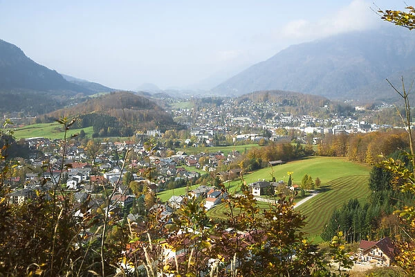 Bad Ischl, Upper Austria, Austria - High angle view of a residential area in the